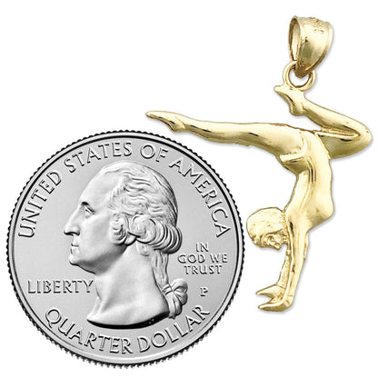 Handstand-Gymnastik-Anhänger aus 14K Gold