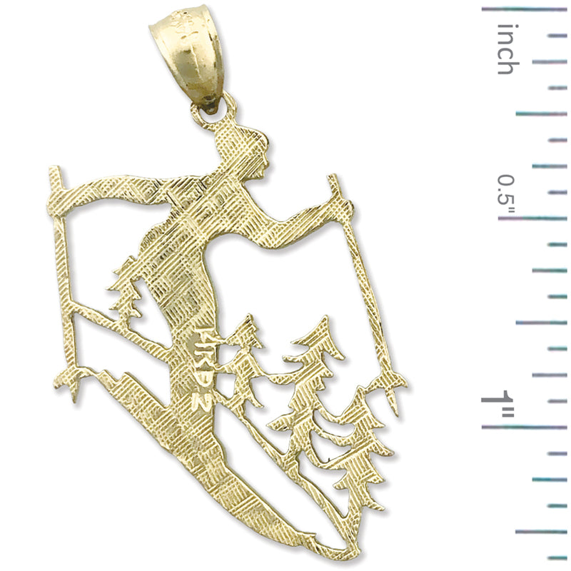 14K Gold Anhänger Olympia-Skifahrer
