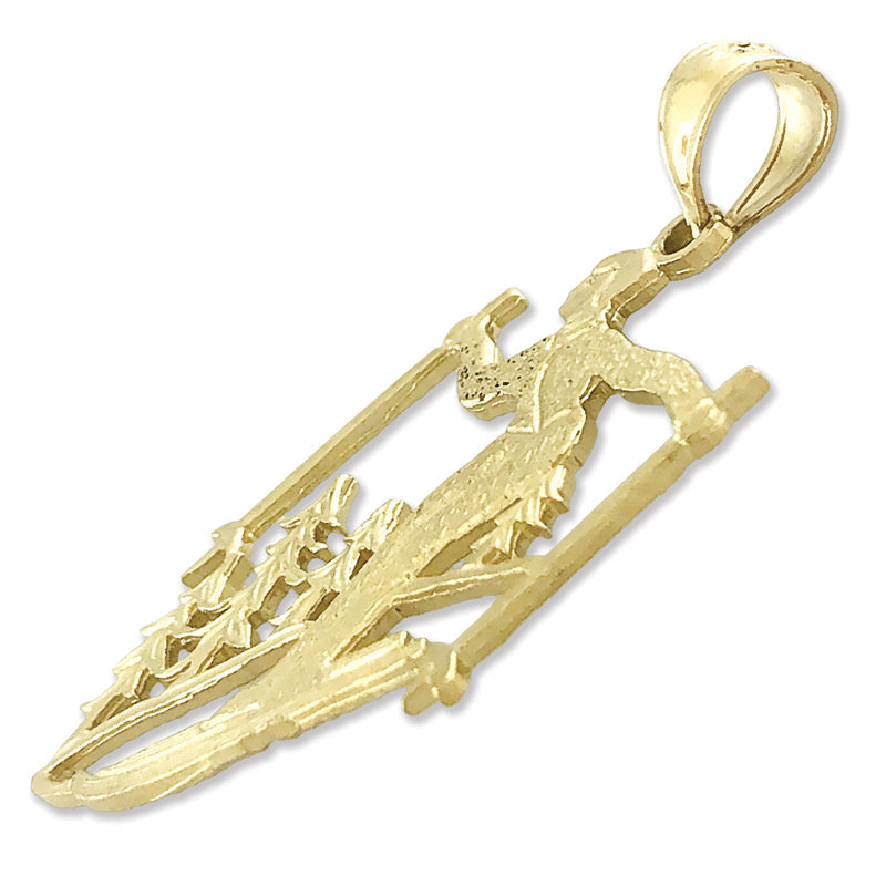 14K Gold Anhänger Olympia-Skifahrer