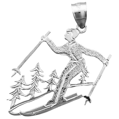 14K Gold Anhänger Olympia-Skifahrer