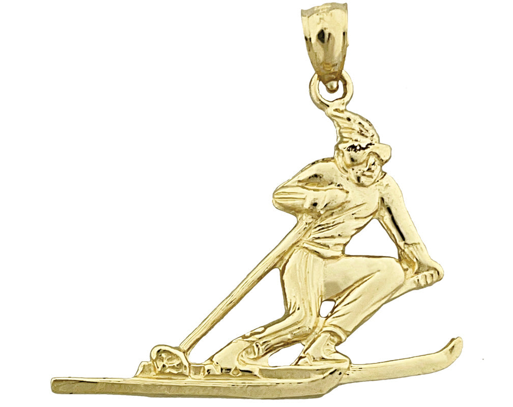 14K Gold Anhänger Skifahrer