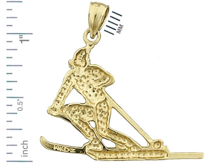 14K Gold Anhänger Skifahrer