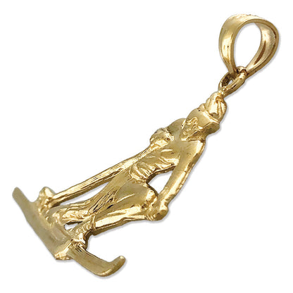 14K Gold Anhänger Skifahrer