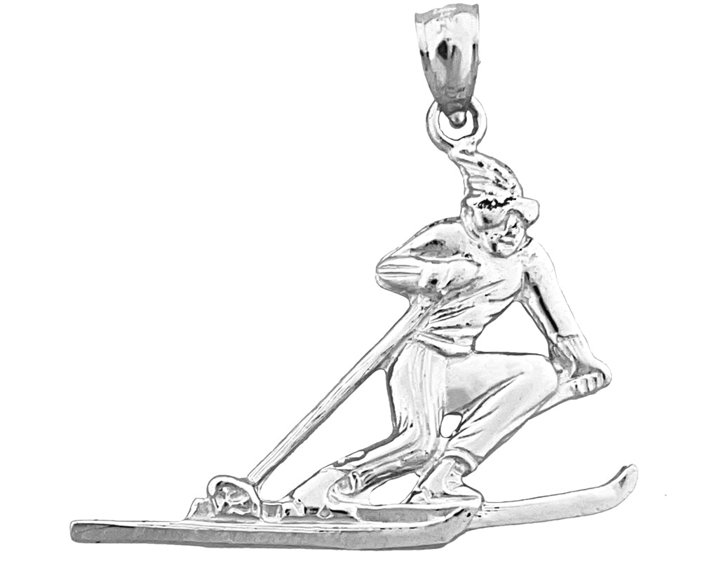 14K Gold Anhänger Skifahrer