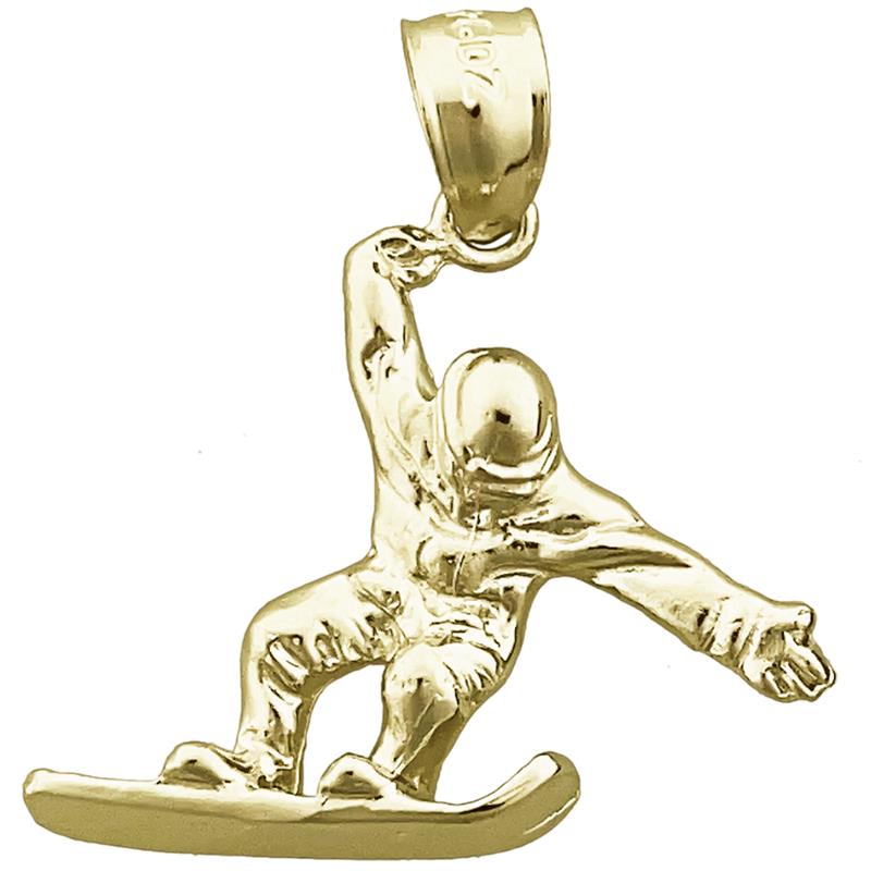 585 Gold Snowboarder-Anhänger