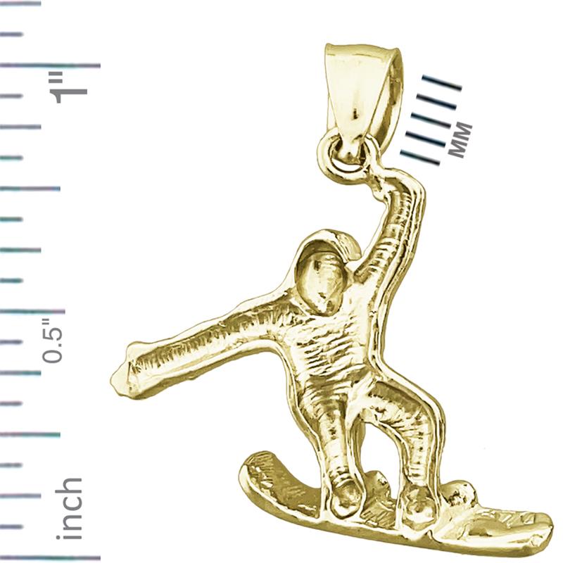 585 Gold Snowboarder-Anhänger