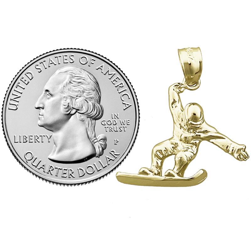 585 Gold Snowboarder-Anhänger