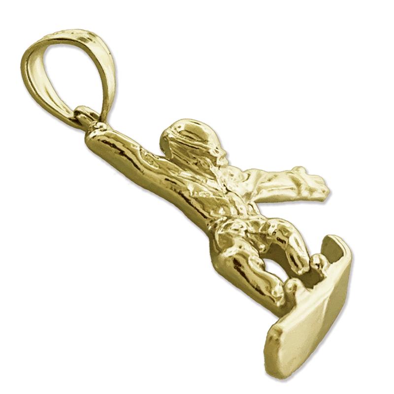 585 Gold Snowboarder-Anhänger