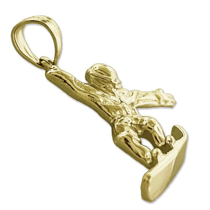 585 Gold Snowboarder-Anhänger