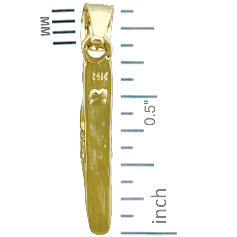 14K Gold Charm „3D-Snowboard