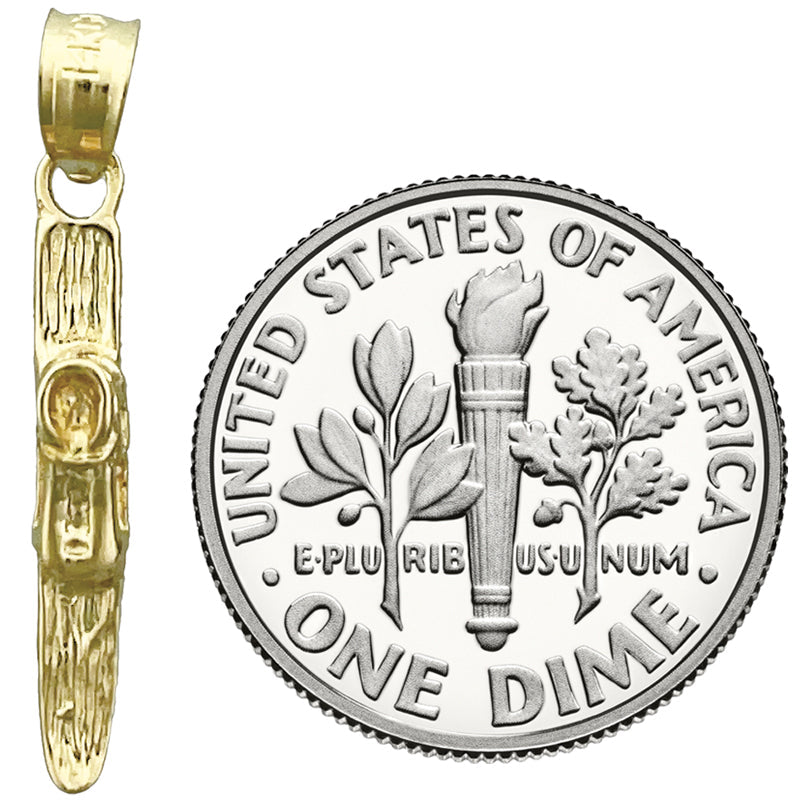 14K Gold Charm „3D-Snowboard