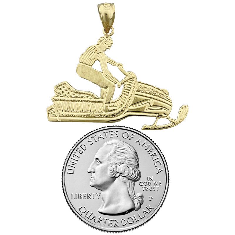 585 Gold Anhänger Schneemobil