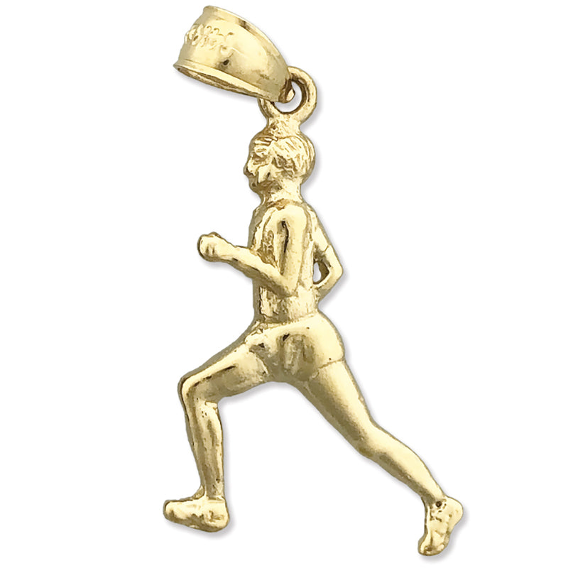 14K Gold Sportanhänger Läufer, männlich