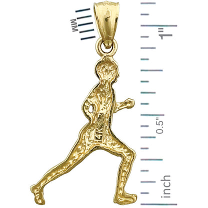 14K Gold Sportanhänger Läufer, männlich