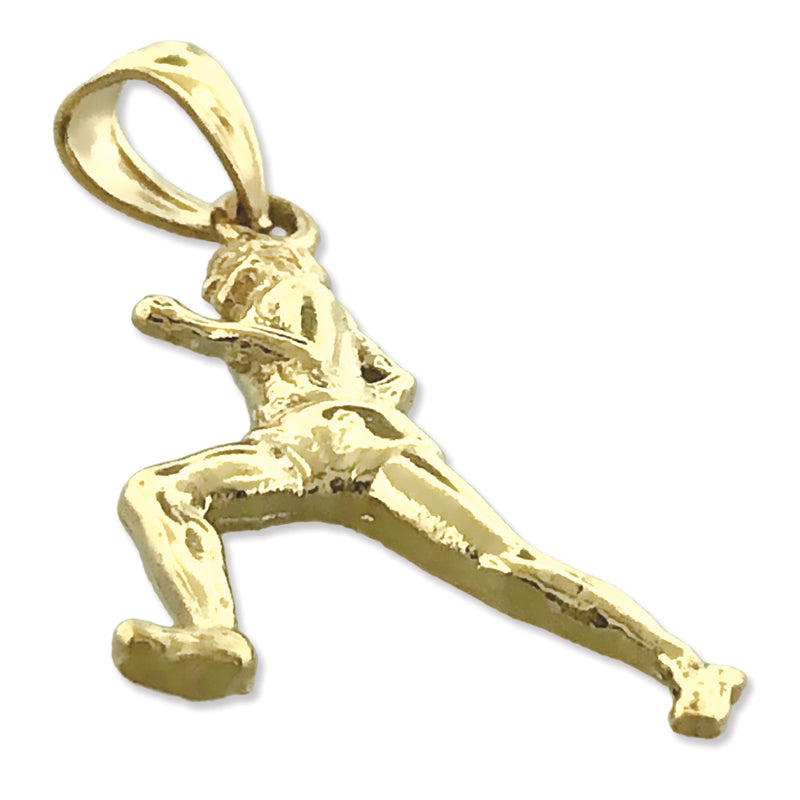 14K Gold Sportanhänger Läufer, männlich