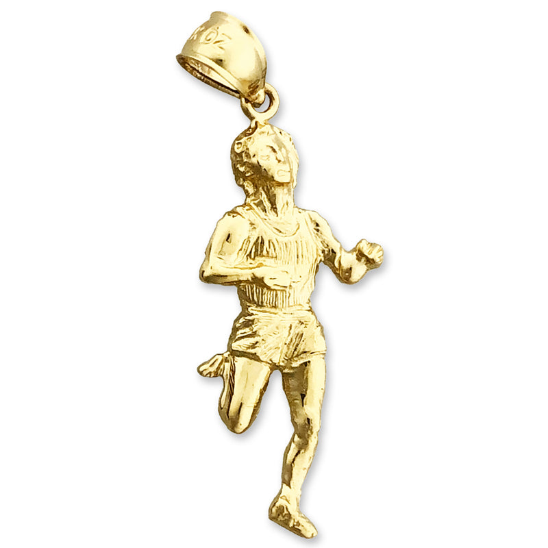 14K Gold Marathon-Läufer-Anhänger