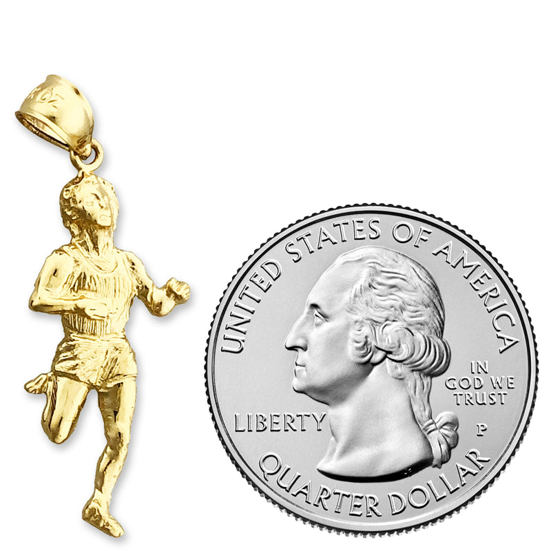 14K Gold Marathon-Läufer-Anhänger