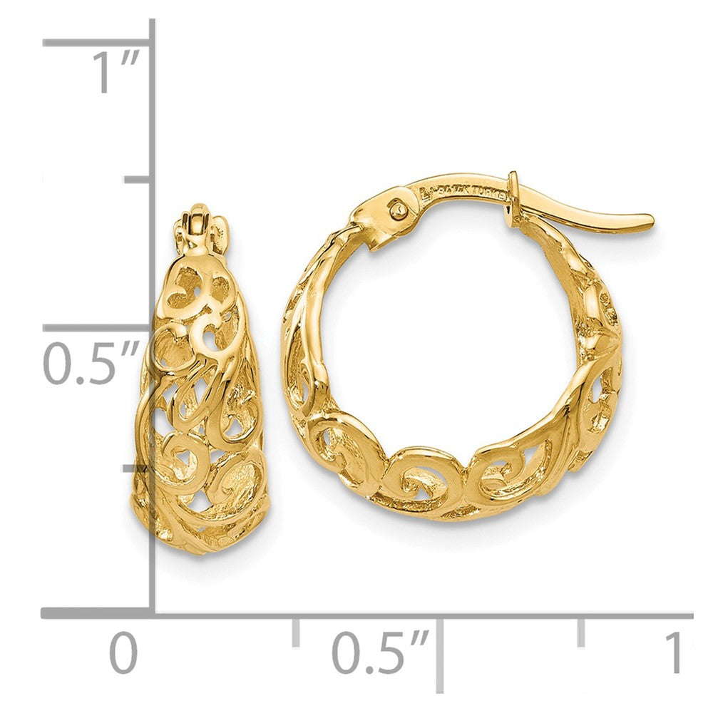 14K Gelbgold Poliert Klappbar Creolen