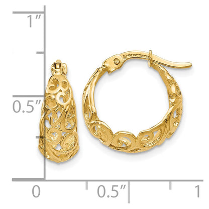 14K Gelbgold Poliert Klappbar Creolen