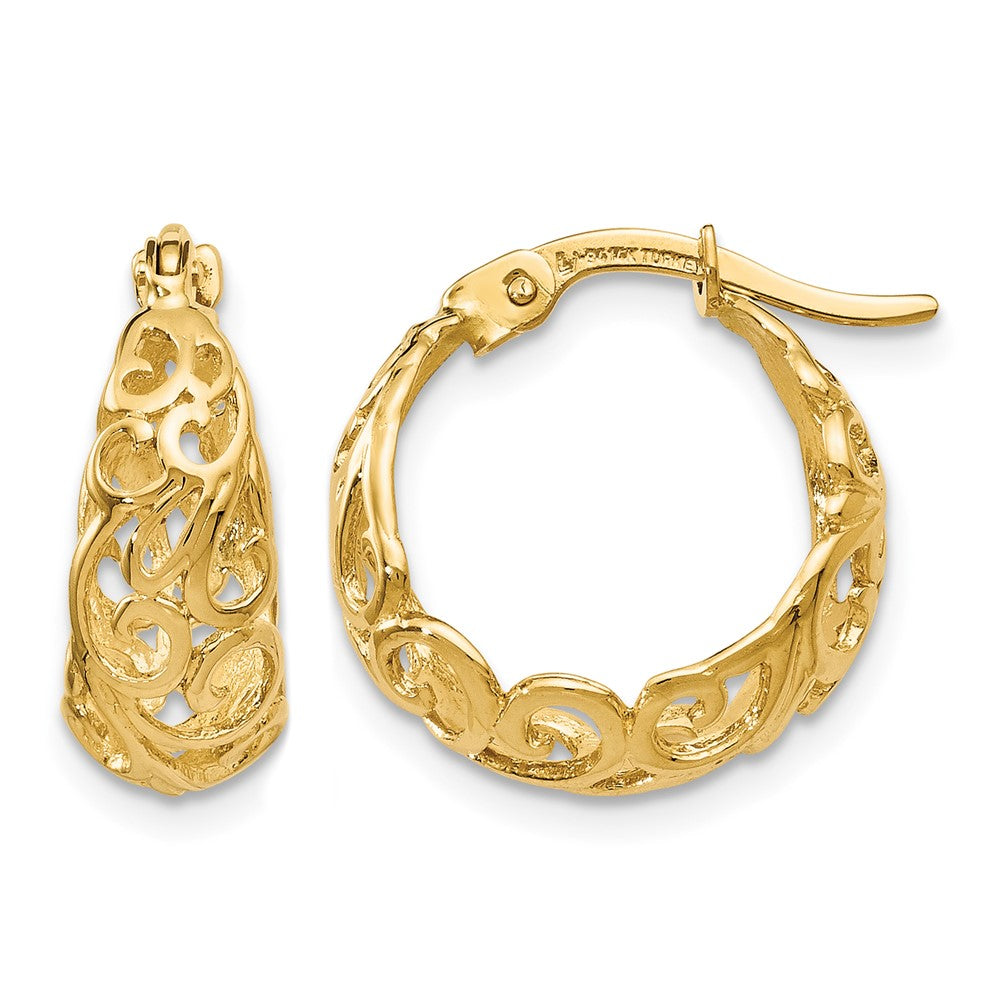 14K Gelbgold Poliert Klappbar Creolen