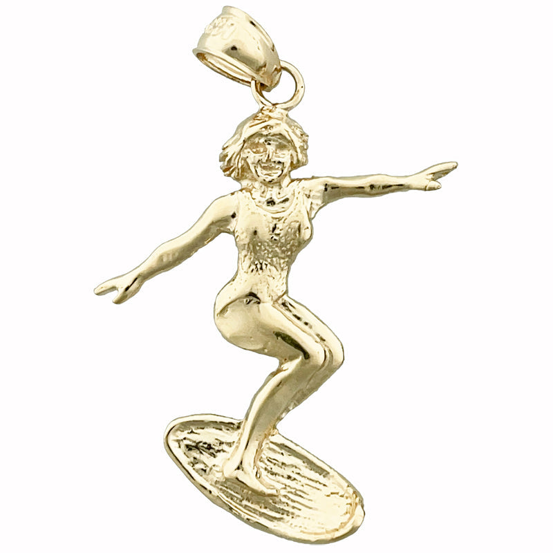 14K Gold Anhänger „Surferin“