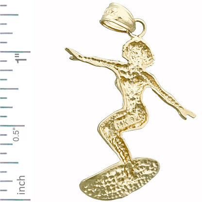 14K Gold Anhänger „Surferin“