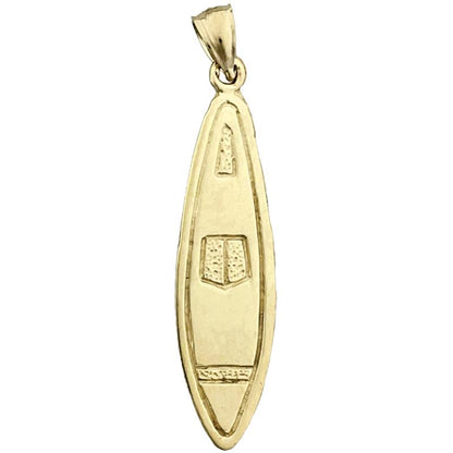 3D-Surfbrett-Anhänger aus 14K Gold
