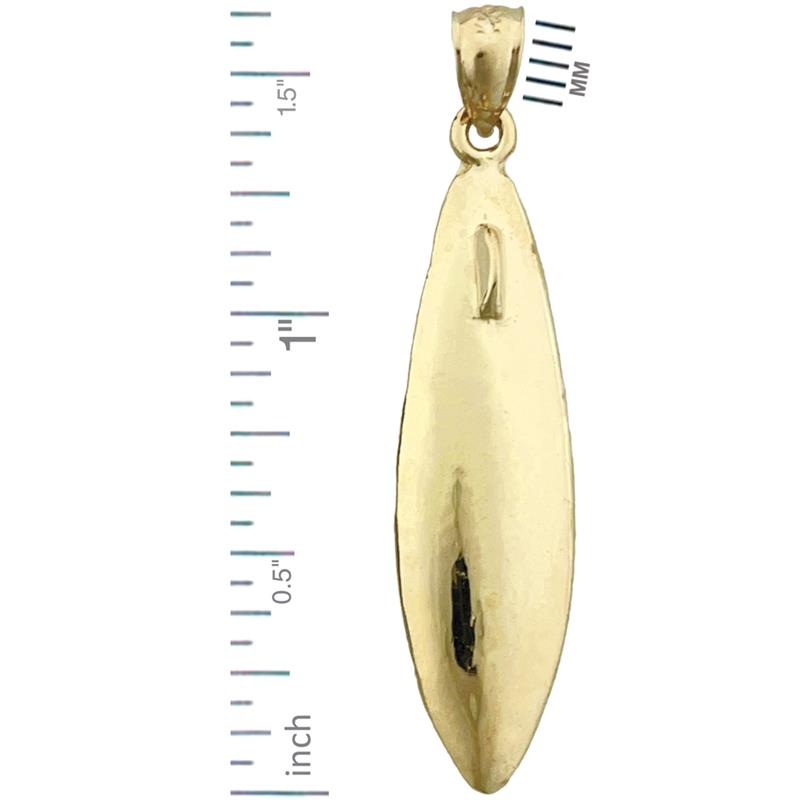 3D-Surfbrett-Anhänger aus 14K Gold