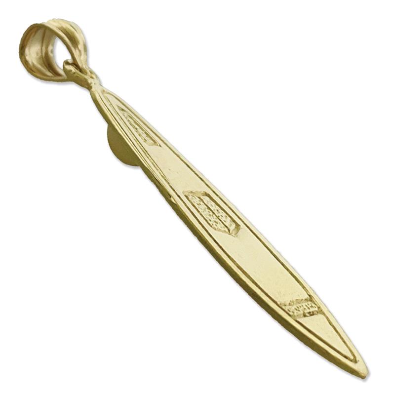 3D-Surfbrett-Anhänger aus 14K Gold