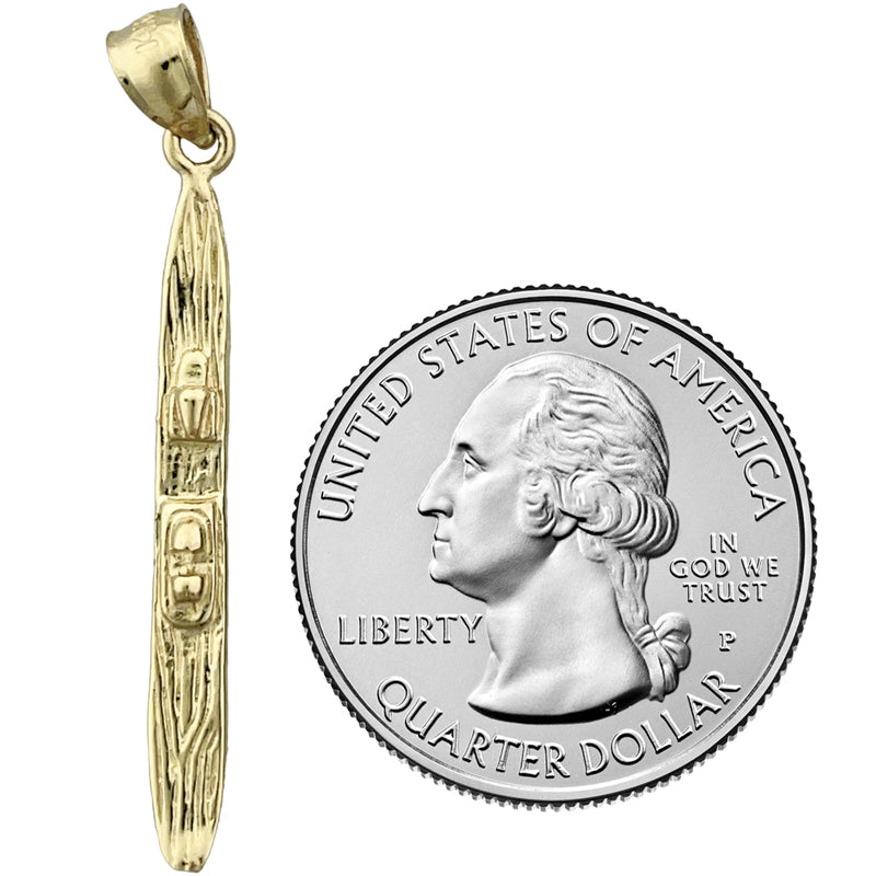 14K Gold 3D-Wasserski-Anhänger