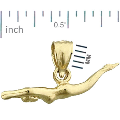 14K Gold 3D-Schwimmer-Charm