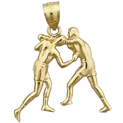 14K Gold Anhänger „Zwei boxende Boxer“