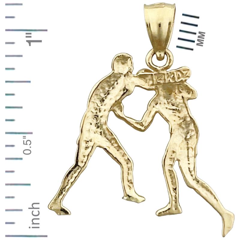 14K Gold Anhänger „Zwei boxende Boxer“