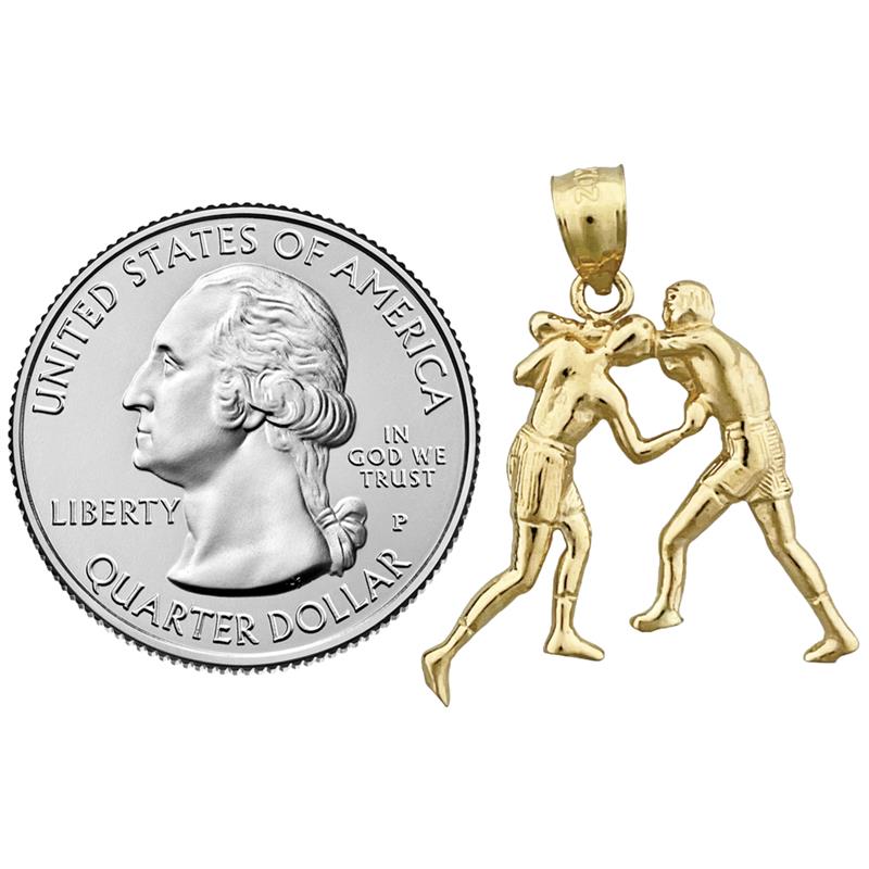 14K Gold Anhänger „Zwei boxende Boxer“