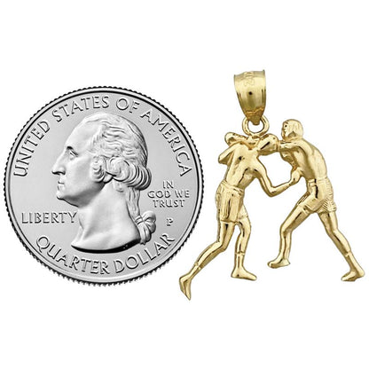 14K Gold Anhänger „Zwei boxende Boxer“