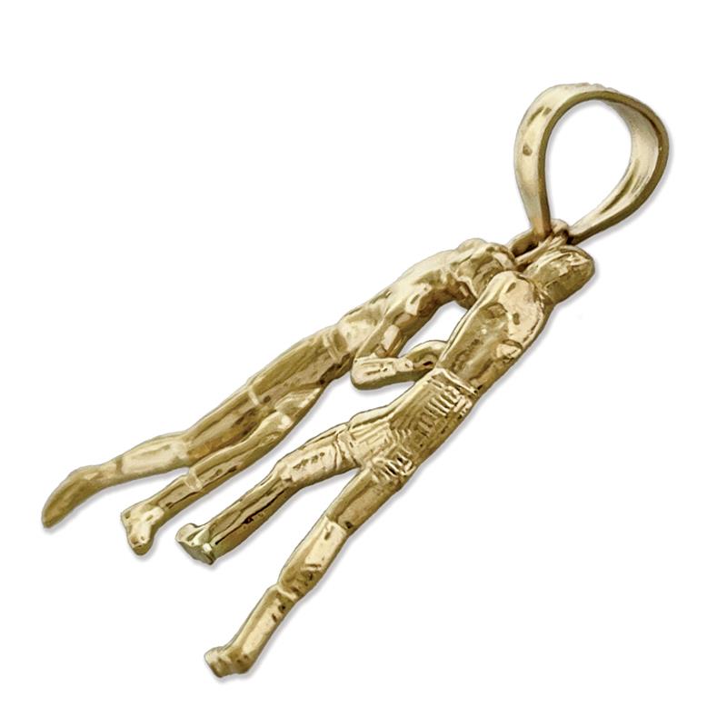 14K Gold Anhänger „Zwei boxende Boxer“