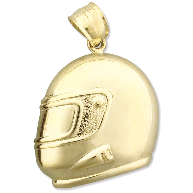 14K Gold Motorradhelm-Anhänger