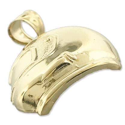 14K Gold Motorradhelm-Anhänger