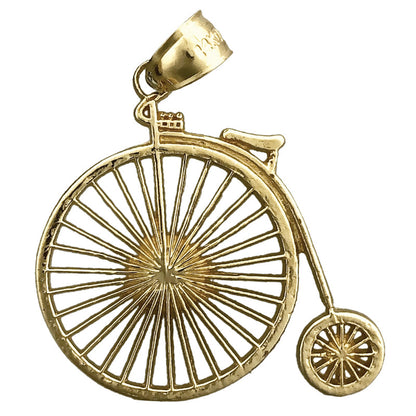 14K Gold Hochrad-Fahrrad-Anhänger