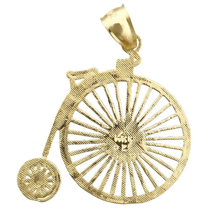 14K Gold Hochrad-Fahrrad-Anhänger