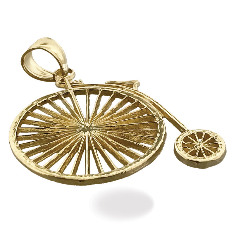 14K Gold Hochrad-Fahrrad-Anhänger