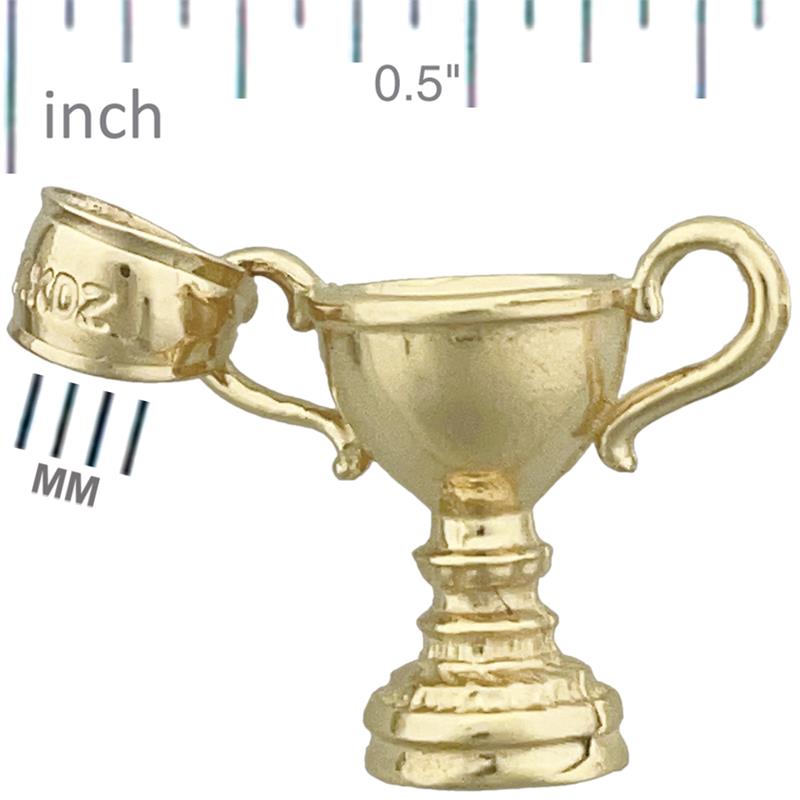 14K Gold 3D Meisterschaftspokal-Anhänger