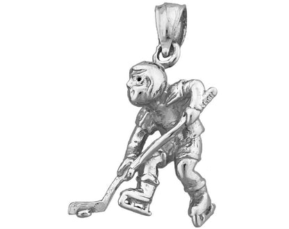 14K Gold 3D Eishockeyspieler-Charm