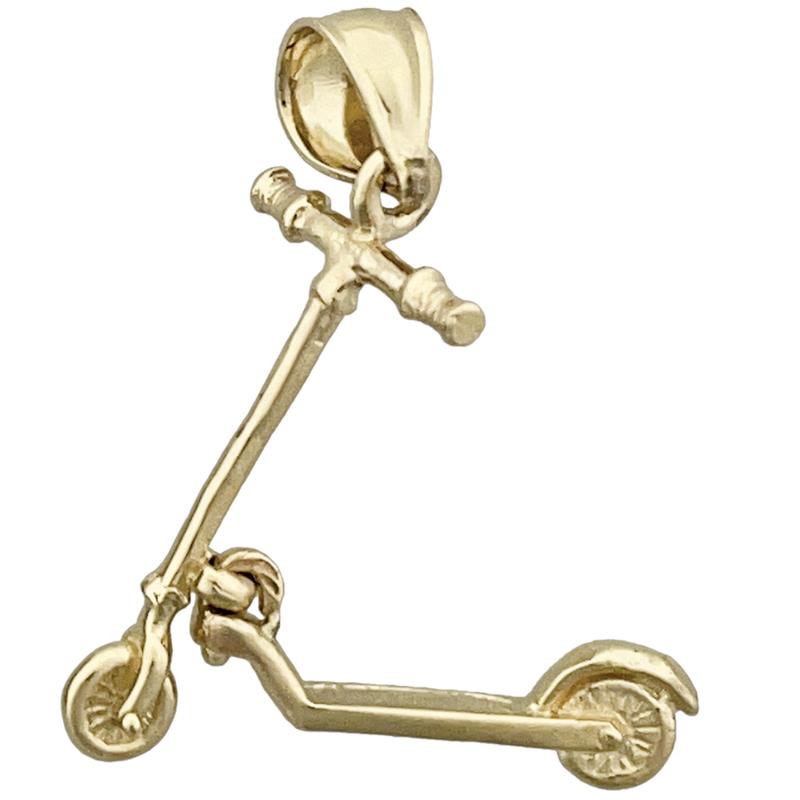 14K Gold 3D beweglicher Roller-Charm