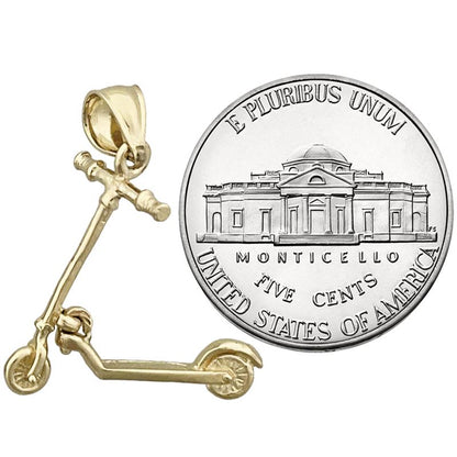 14K Gold 3D beweglicher Roller-Charm