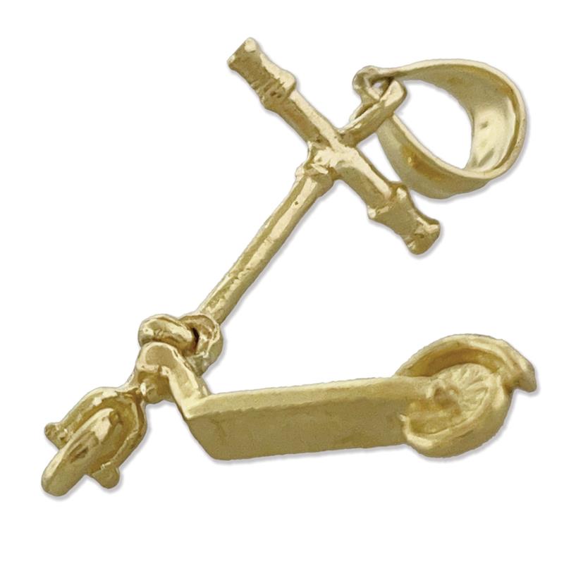 14K Gold 3D beweglicher Roller-Charm