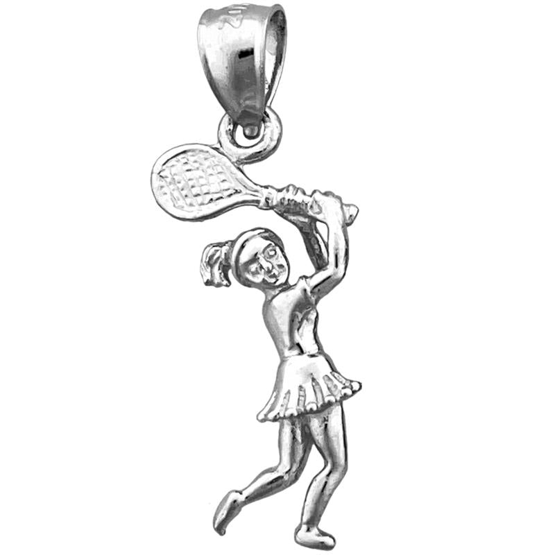 14K Gold 3D Charm „Tennisspielerin“