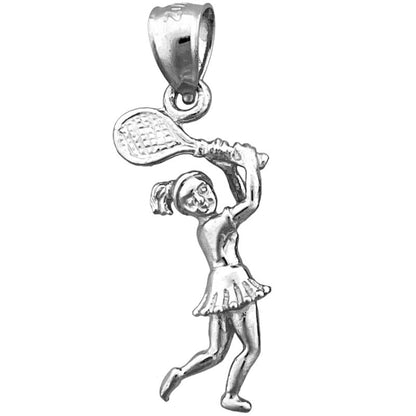 14K Gold 3D Charm „Tennisspielerin“