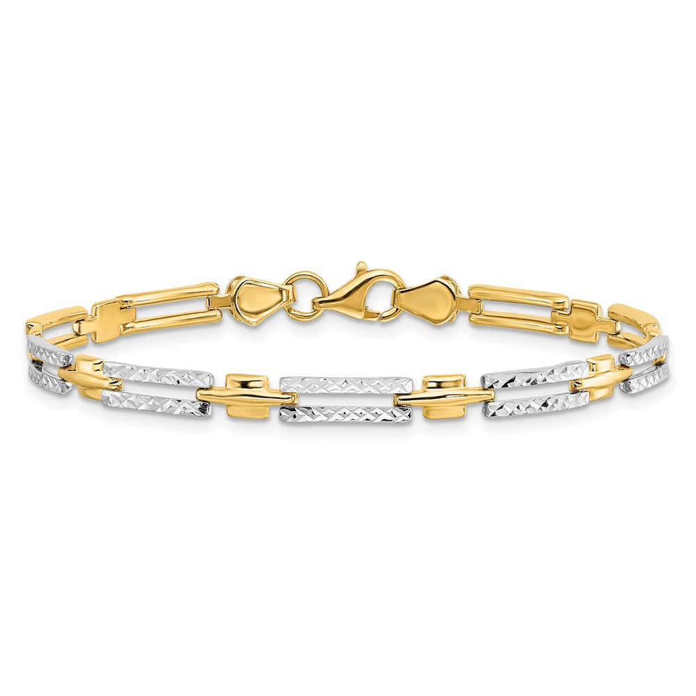 14K Gelb & Rhodium Diamantiert Armband