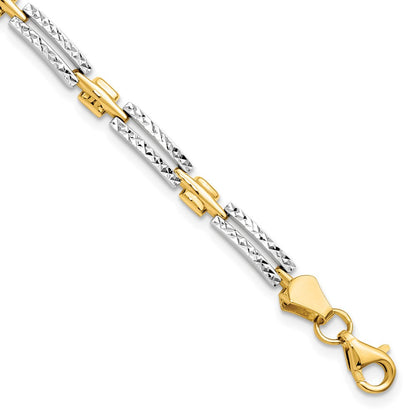 14K Gelb & Rhodium Diamantiert Armband